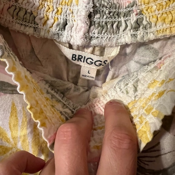 Briggs Floral Print Linen Blend Large Women's Shorts - Picture 2 of 5